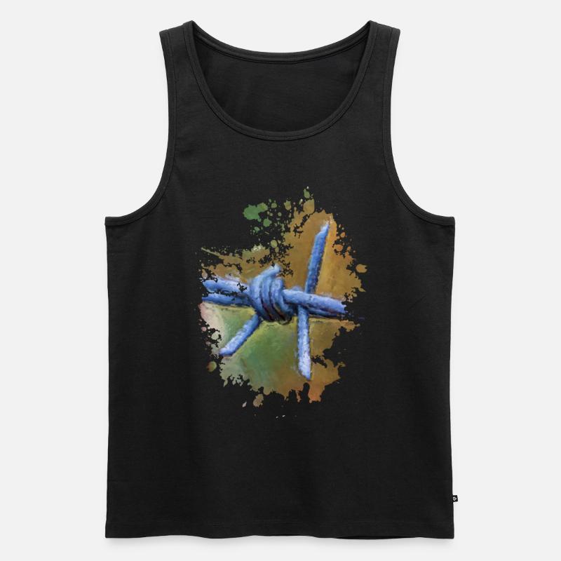 Stacheldraht - Männer Premium Bio Tank Top - Schwarz