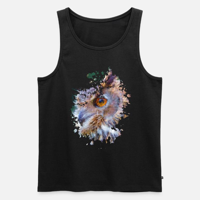 Eule - Männer Premium Bio Tank Top - Schwarz
