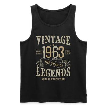 1963 vintage anniversaire born legends 1963 - Débardeur bio Premium Homme - noir - Devant - Michal (187cm)