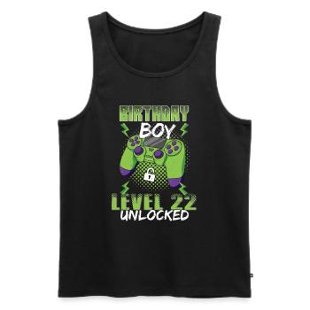 Gamer Boy Video Game Lover Age 22 Unlocked - Men's Premium Organic Tank Top - black - Front - Michal (187cm)