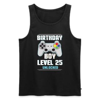 Gamer Boy Video Game Lover Age 25 Level Unlocked - Männer Premium Bio Tank Top - Schwarz - Vorne - Michal (187cm)
