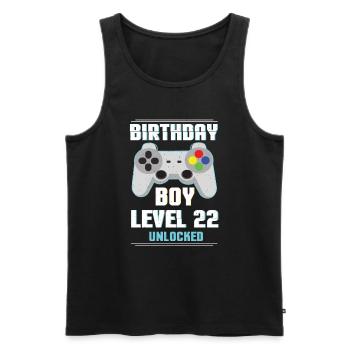 Gamer Boy Video Game Lover Age 22 Level Unlocked - Men's Premium Organic Tank Top - black - Front - Michal (187cm)