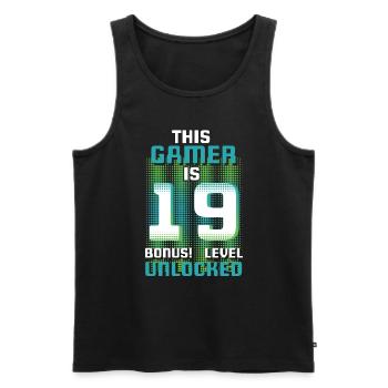 This Gamer Is Video Game Lover Gamer Age 19 - Männer Premium Bio Tank Top - Schwarz - Vorne - AI Model Male 178 light (178cm)
