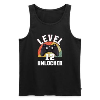 Retro Gamer Video Game Lover Gamer Age 12 Unlocked - Männer Premium Bio Tank Top - Schwarz - Vorne - Michal (187cm)