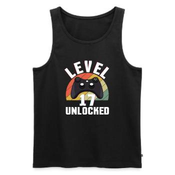 Retro Gamer Video Game Lover Gamer Age 17 Unlocked - Men's Premium Organic Tank Top - black - Front - Michal (187cm)