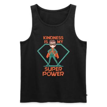 Kindness Power Super Courage Orange Unity Day - Men's Premium Organic Tank Top - black - Front - AI Model Male 178 light (178cm)