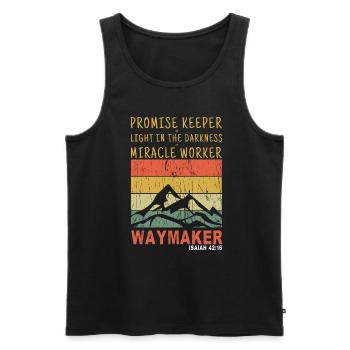 Retro Waymaker Jesus Lord God Christian Pastor - Männer Premium Bio Tank Top - Schwarz - Vorne - AI Model Male 178 light (178cm)