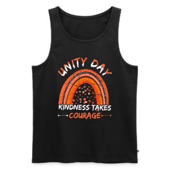 Peace Kind Courage Orange Rainbow Unity Day - Männer Premium Bio Tank Top - Schwarz - Vorne - AI Model Male 178 light (178cm)