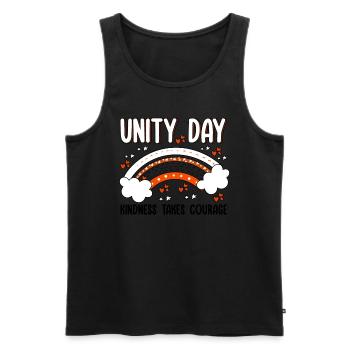 Peace Kind Courage Orange Rainbow Cloud Unity Day - Männer Premium Bio Tank Top - Schwarz - Vorne - AI Model Male 178 light (178cm)