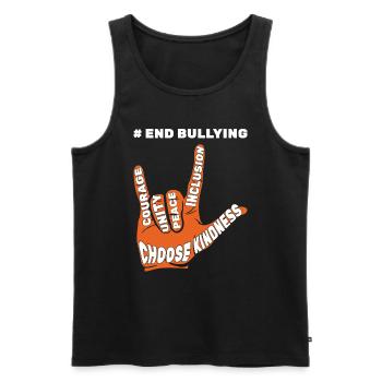 End Bullying Rock Kindness Orange Unity Day - Männer Premium Bio Tank Top - Schwarz - Vorne - AI Model Male 178 light (178cm)