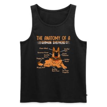 Définition Animal Animal Anatomie du chien de berger - Débardeur bio Premium Homme - noir - Devant - Michal (187cm)