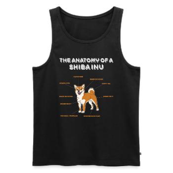 Définition Animal Animal Anatomie de chien de compagnie de Shiba Inu - Débardeur bio Premium Homme - noir - Devant - Michal (187cm)