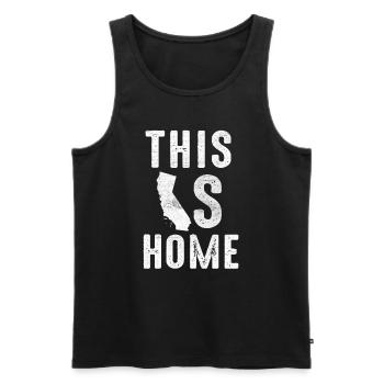 Map America US State Flag This Home California - Men's Premium Organic Tank Top - black - Front - AI Model Male 178 light (178cm)