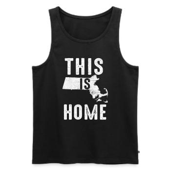 Map America US State Flag This Home Massachusetts - Männer Premium Bio Tank Top - Schwarz - Vorne - AI Model Male 178 light (178cm)