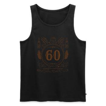 Retro Vintage Age 60 ans Naissance Naissance Bière - Débardeur bio Premium Homme - noir - Devant - Michal (187cm)