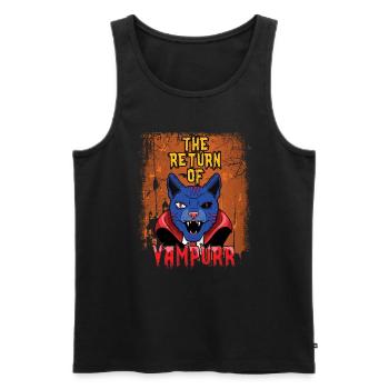 Cute Cat Vampire Meow Horror Scary Halloween - Men's Premium Organic Tank Top - black - Front - AI Model Male 178 light (178cm)