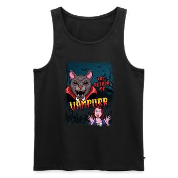 Cute Cat Vampire Horror Scary Halloween - Men's Premium Organic Tank Top - black - Front - AI Model Male 178 light (178cm)