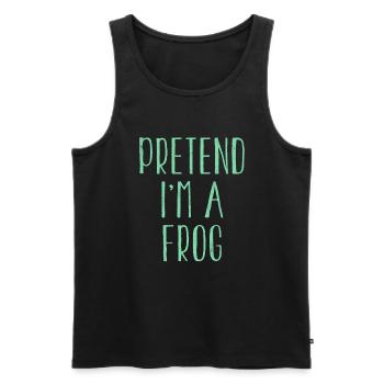 Funny Pretend I'm Frog Costume For Halloween - Men's Premium Organic Tank Top - black - Front - AI Model Male 178 light (178cm)