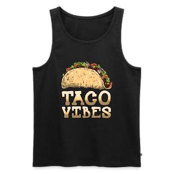 Cuisine Vintage Mexican Food Vibes Mexique Taco - Débardeur bio Premium Homme - noir - Devant - Michal (187cm)