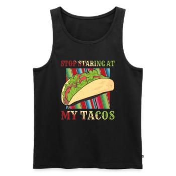 Cuisine mexicaine vintage rétro regardant Taco - Débardeur bio Premium Homme - noir - Devant - Michal (187cm)