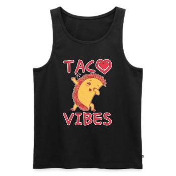 Cute Kawaii Heart Dab Dabbing Taco Vibes - Men's Premium Organic Tank Top - black - Front - Michal (187cm)