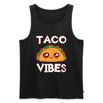 Cute Kawaii Face Anime Vibes Taco - Männer Premium Bio Tank Top - Schwarz - Vorne - AI Model Male 178 light (178cm)