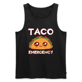 Emergency Cute Kawaii Face Anime Vibes Taco - Männer Premium Bio Tank Top - Schwarz - Vorne - AI Model Male 178 light (178cm)