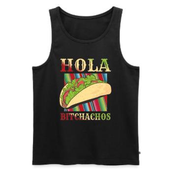 Retro Vintage Mexican Food Taco Bonjour - Débardeur bio Premium Homme - noir - Devant - Michal (187cm)