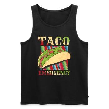 Retro Vintage Mexican Food Taco Urgence - Débardeur bio Premium Homme - noir - Devant - Michal (187cm)