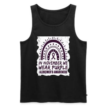 November Purple Alzheimers Awareness - Men's Premium Organic Tank Top - black - Front - Michal (187cm)