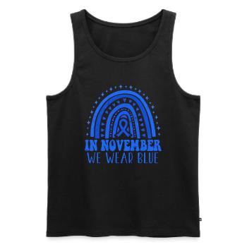 Wear In November Blue Diabetes Awareness Month - Männer Premium Bio Tank Top - Schwarz - Vorne - Michal (187cm)