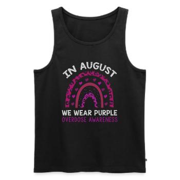 August Wear Purple Overdose Awareness Month - Männer Premium Bio Tank Top - Schwarz - Vorne - AI Model Male 178 light (178cm)