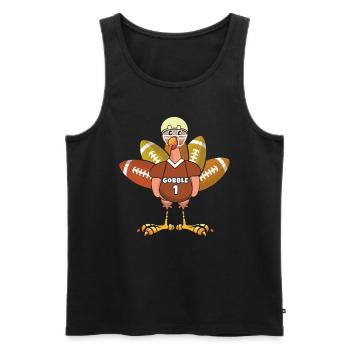 Rugby Turkey Gobble Football Fan Thanksgiving - Männer Premium Bio Tank Top - Schwarz - Vorne - Michal (187cm)