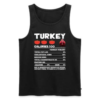 Drôle de contenu nutritionnel de la dinde Thanksgiving - Débardeur bio Premium Homme - noir - Devant - Michal (187cm)