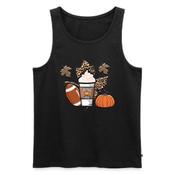 Rugby Pumpkin Lover Fall Football Fan Thanksgiving - Débardeur bio Premium Homme - noir - Devant - Michal (187cm)