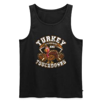 Rugby Turquie Touchdown Fan de football Thanksgiving - Débardeur bio Premium Homme - noir - Devant - Michal (187cm)