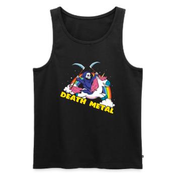 Skeleton Unicorn Rainbow Metal Music Lover - Débardeur bio Premium Homme - noir - Devant - Michal (187cm)