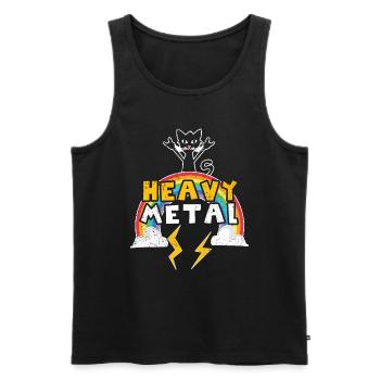 Rainbow Cat Heavy Meow Metal Music Lover - Männer Premium Bio Tank Top - Schwarz - Vorne - Michal (187cm)