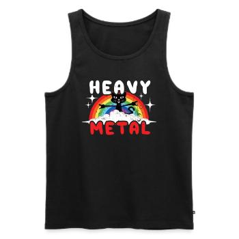 Rainbow Cat Kawaii Heavy Meow Metal Music Lover - Männer Premium Bio Tank Top - Schwarz - Vorne - Michal (187cm)
