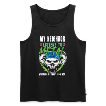 Neighbor Listens To Metal Skeleton Bone Metal Love - Männer Premium Bio Tank Top - Schwarz - Vorne - Michal (187cm)