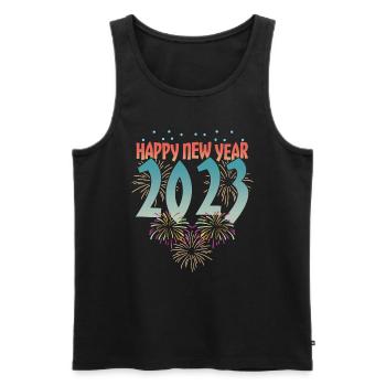 Fireworks Happy New Year 2023 New Year - Männer Premium Bio Tank Top - Schwarz - Vorne - Michal (187cm)