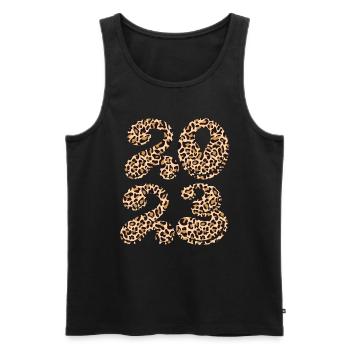 Leopard Happy New Year 2023 Hello 2023 New Year - Männer Premium Bio Tank Top - Schwarz - Vorne - Michal (187cm)