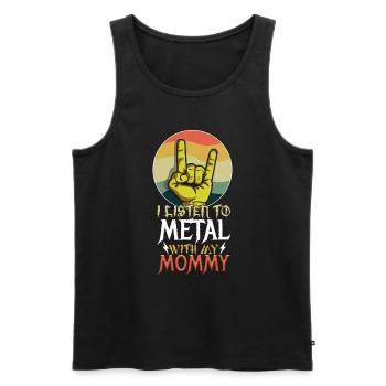 Metal With Mommy Metal Kid Music Lover Rocker - Männer Premium Bio Tank Top - Schwarz - Vorne - Michal (187cm)