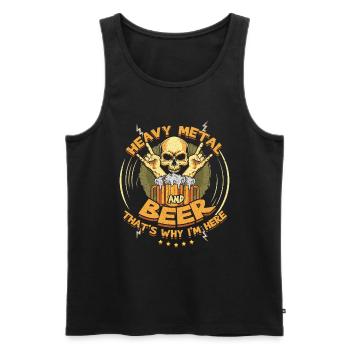 Metal Et Bière Metal Musique Heavy Rock Squelette - Débardeur bio Premium Homme - noir - Devant - Michal (187cm)