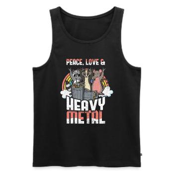 Rock Love Peace Metal Kid Music Heavy Trash Racoon - Débardeur bio Premium Homme - noir - Devant - Michal (187cm)