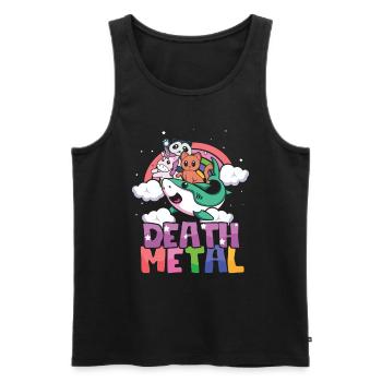 Requin Licorne Panda Chat Amour Métal Musique Rock - Débardeur bio Premium Homme - noir - Devant - Michal (187cm)