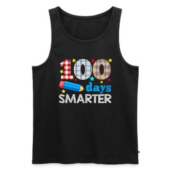 Plaid 100th Day Smarter 100 Days Of School - Männer Premium Bio Tank Top - Schwarz - Vorne - Michal (187cm)