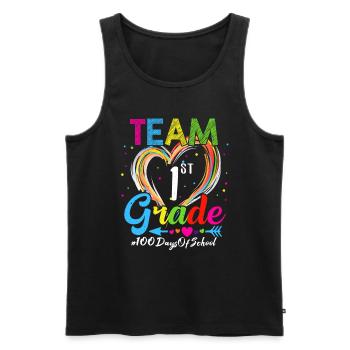 100th Day Team 1st Grade Squad 100 Days Of School - Men's Premium Organic Tank Top - black - Front - Michal (187cm)