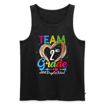 100th Day Team 2nd Grade Squad 100 Days Of School - Men's Premium Organic Tank Top - black - Front - Michal (187cm)