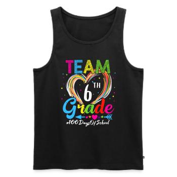 100th Day Team 6th Grade Squad 100 Days Of School - Men's Premium Organic Tank Top - black - Front - Michal (187cm)